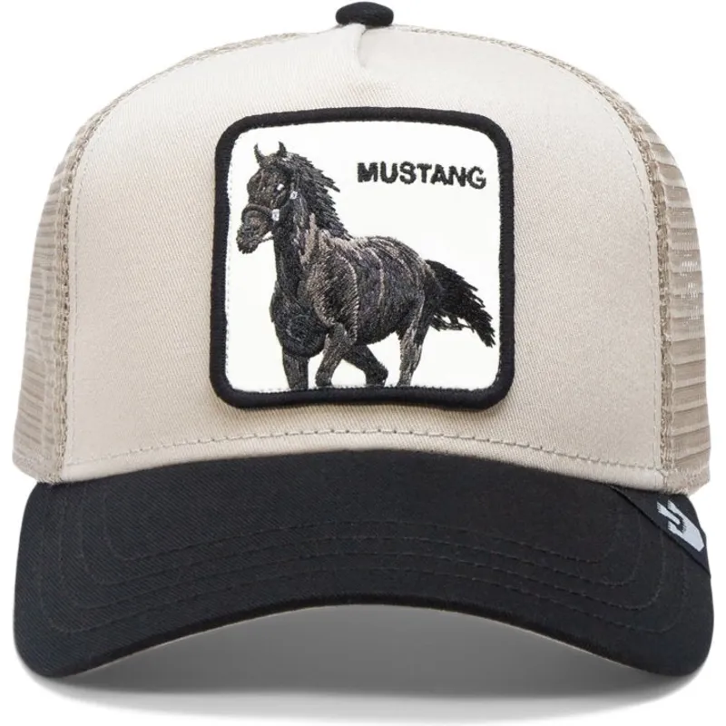 gorra-trucker-beige-e-nera-cavallo-the-mustang-the-farm-di-goorin-bros