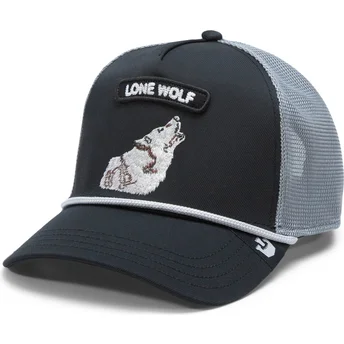 Casquette trucker noire et grise loup GB2 Lone Wolf The Rocker The Farm Goorin Bros.