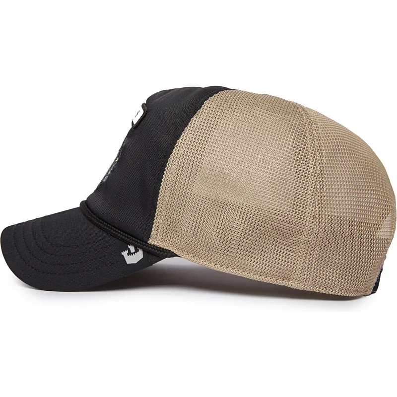 cappellino-trucker-nero-e-beige-pantera-gb2-black-panther-the-rocker-the-farm-di-goorin-bros