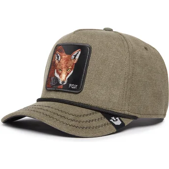 grune-snapback-curved-cap-fuchs-foxy-duck-canvas-the-farm-von-goorin-bros