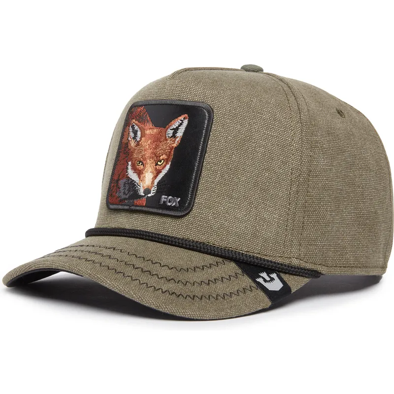 cappellino-visiera-curva-verde-snapback-volpe-foxy-duck-canvas-the-farm-di-goorin-bros
