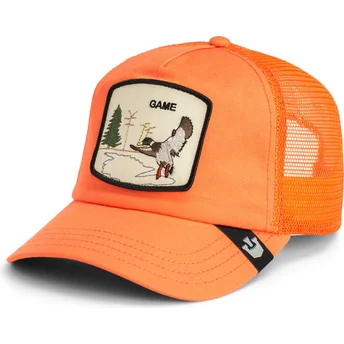 cappellino-trucker-arancione-anatra-game-maybe-park-range-the-farm-di-goorin-bros