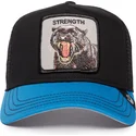 schwarze-und-blaue-trucker-kappe-panther-strength-panther-fan-the-farm-von-goorin-bros