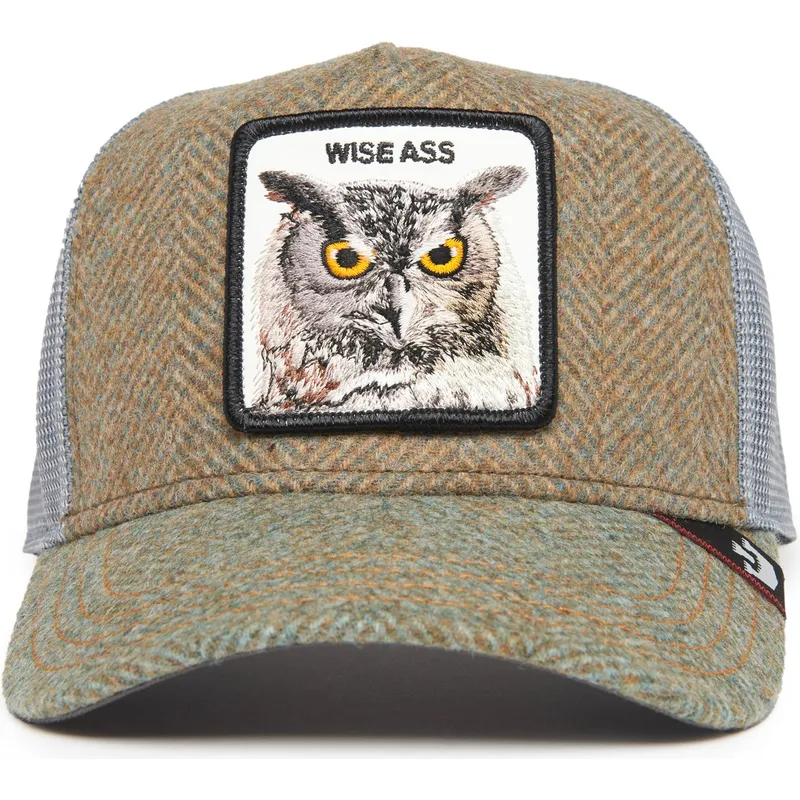 cappellino-trucker-multicolore-gufo-wise-ass-moon-owl-uk-plaid-the-farm-di-goorin-bros