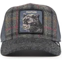 trucker-cap-grau-panther-moon-panther-uk-plaid-the-farm-von-goorin-bros