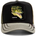 gorra-trucker-nera-e-verde-coccodrillo-gator-tri-tone-the-farm-di-goorin-bros