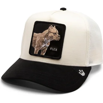 gorra-trucker-beige-e-nera-cane-pitbull-flex-the-suede-pitbull-the-farm-di-goorin-bros