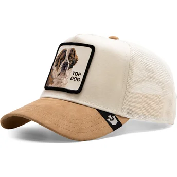 berretto-trucker-beige-cane-san-bernardo-top-dog-the-suede-st-bernard-the-farm-di-goorin-bros