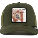 trucker-cap-grun-schwein-hog-the-suede-pig-the-farm-von-goorin-bros