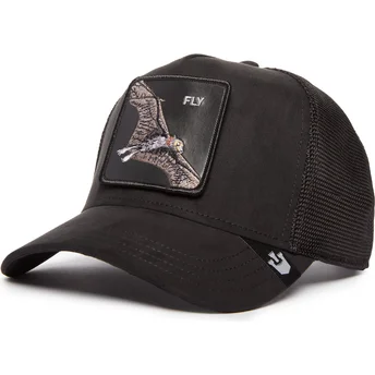 Gorra trucker negra murciélago Fly The Suede Bat Blacked Out The Farm de Goorin Bros.