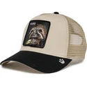 cappello-trucker-beige-e-nero-pigrone-the-faded-sloth-eco-brutalism-the-farm-di-goorin-bros