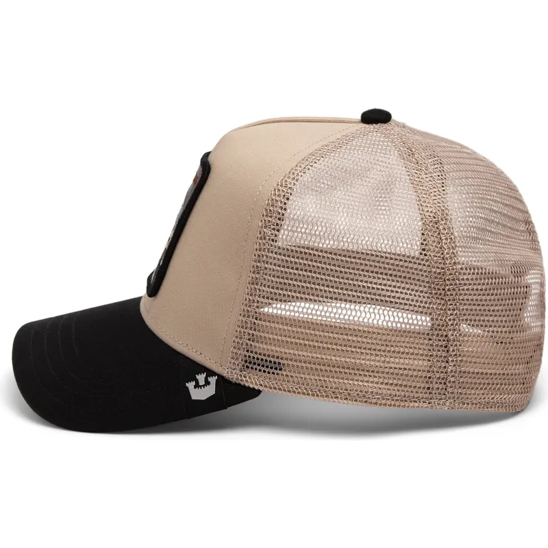 cappellino-trucker-beige-e-nero-serpente-the-vicious-snake-eco-brutalism-the-farm-di-goorin-bros