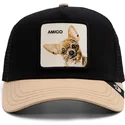 schwarze-und-beige-trucker-kappe-chihuahua-hund-the-amigo-eco-brutalism-the-farm-von-goorin-bros
