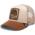 cappellino-trucker-beige-e-marrone-ghepardo-the-warrior-cheetah-big-cats-the-farm-di-goorin-bros