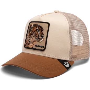 cappellino-trucker-beige-e-marrone-ghepardo-the-warrior-cheetah-big-cats-the-farm-di-goorin-bros