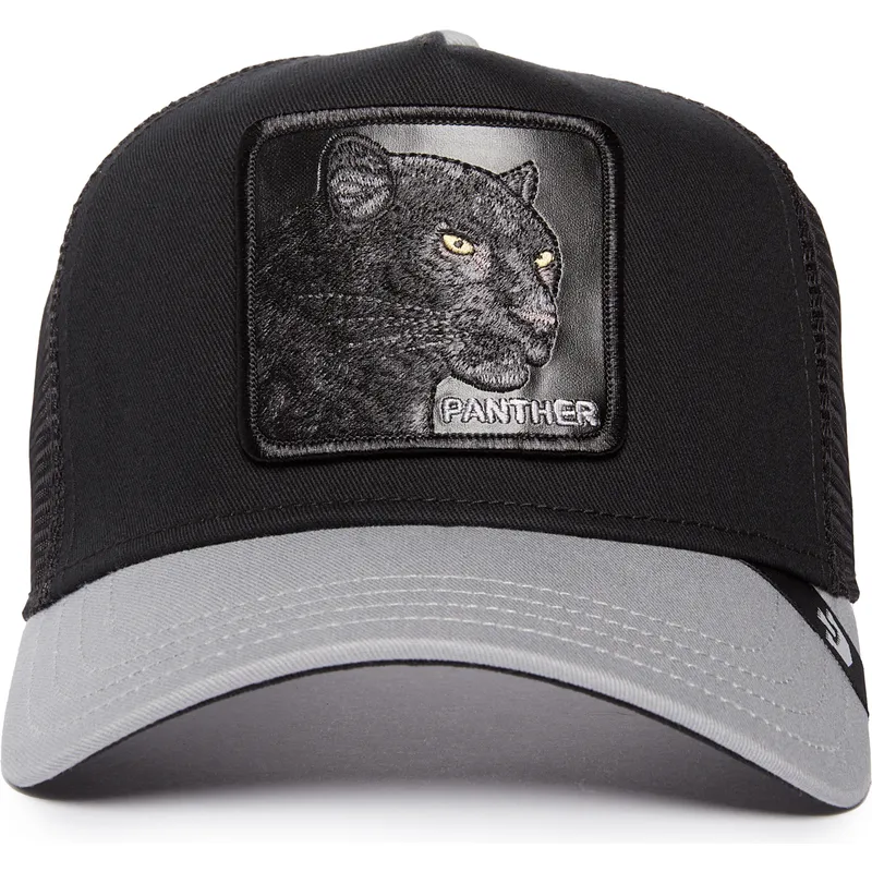 sort-og-gra-panter-trucker-kasket-the-black-panther-big-cats-the-farm-af-goorin-bros