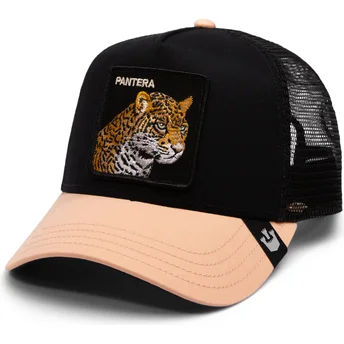 Gorra trucker nera e beige leopardo The Pantera Big Cats The Farm di Goorin Bros.