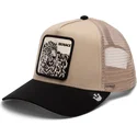 gorra-trucker-beige-e-nera-leopardo-menace-the-snow-leopard-big-cats-the-farm-di-goorin-bros