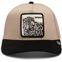 gorra-trucker-beige-e-nera-leopardo-menace-the-snow-leopard-big-cats-the-farm-di-goorin-bros
