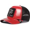 gorra-trucker-rossa-e-nera-toro-raging-pamplona-puff-patent-the-farm-di-goorin-bros