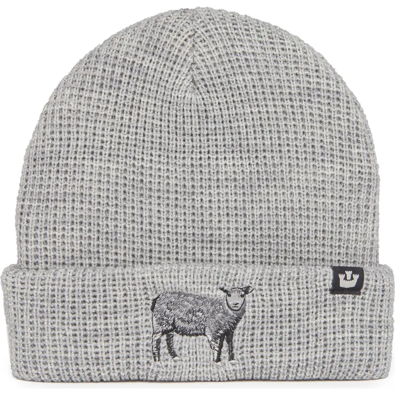 grau-gestrickte-mutze-schaf-ribbed-sheep-classic-knit-the-farm-von-goorin-bros