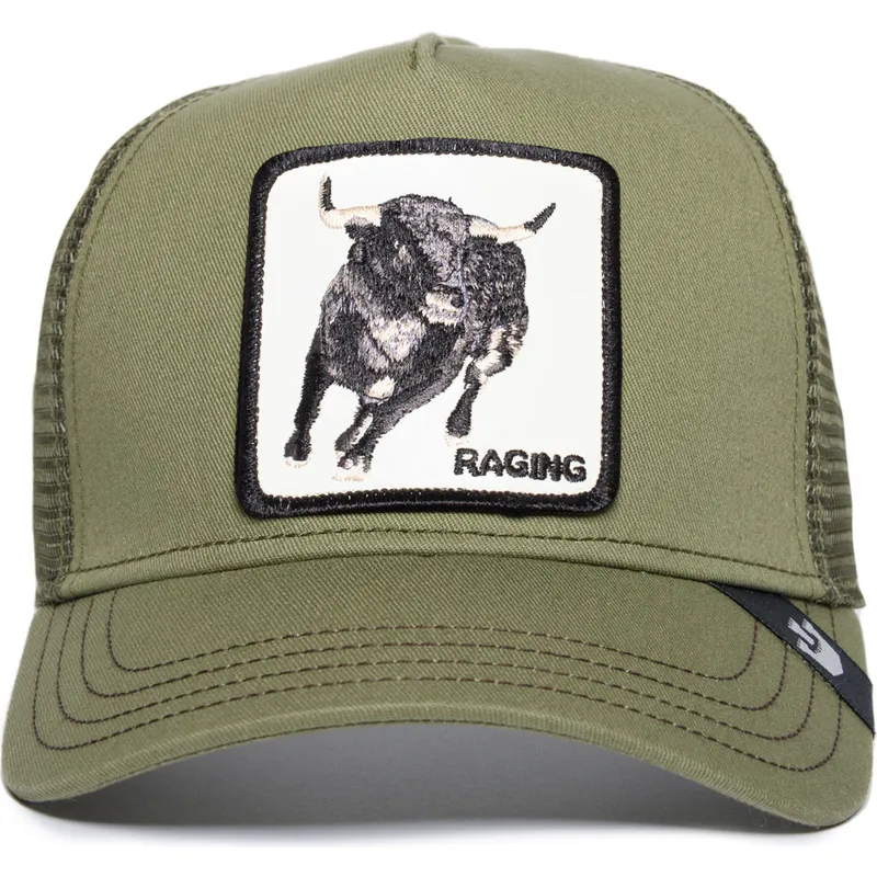 cappellino-trucker-verde-toro-raging-road-rage-truckin-the-farm-di-goorin-bros