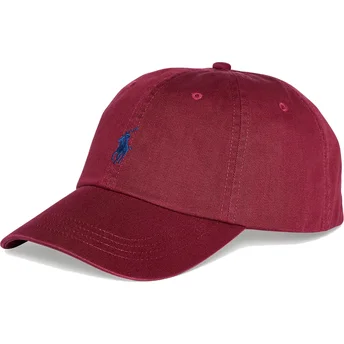 Cappellino curvo granata regolabile Cotton Chino Classic Sport di Polo Ralph Lauren
