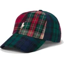 cappello-curvo-multicolore-regolabile-con-logo-bianco-classic-sport-plaid-di-polo-ralph-lauren