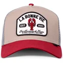 czapka-trucker-bezowa-szara-i-czerwona-la-bonne-vie-hft-od-djinns