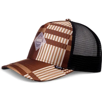 Casquette trucker marron et noire HFT Shiny Check Djinns