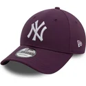 verstellbare-violette-9forty-league-essential-kappe-der-new-york-yankees-mlb-von-new-era