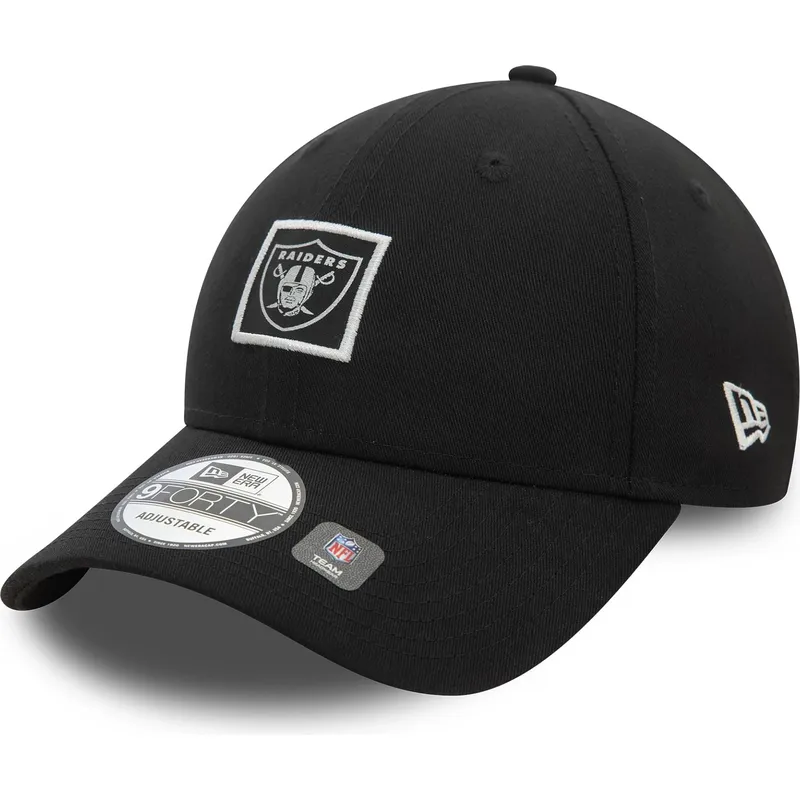 cappellino-curvo-nero-regolabile-9forty-metallic-patch-dei-las-vegas-raiders-nfl-di-new-era
