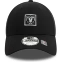 schwarze-verstellbare-9forty-kappe-mit-gebogenem-schirm-und-metallic-patch-der-las-vegas-raiders-nfl-von-new-era