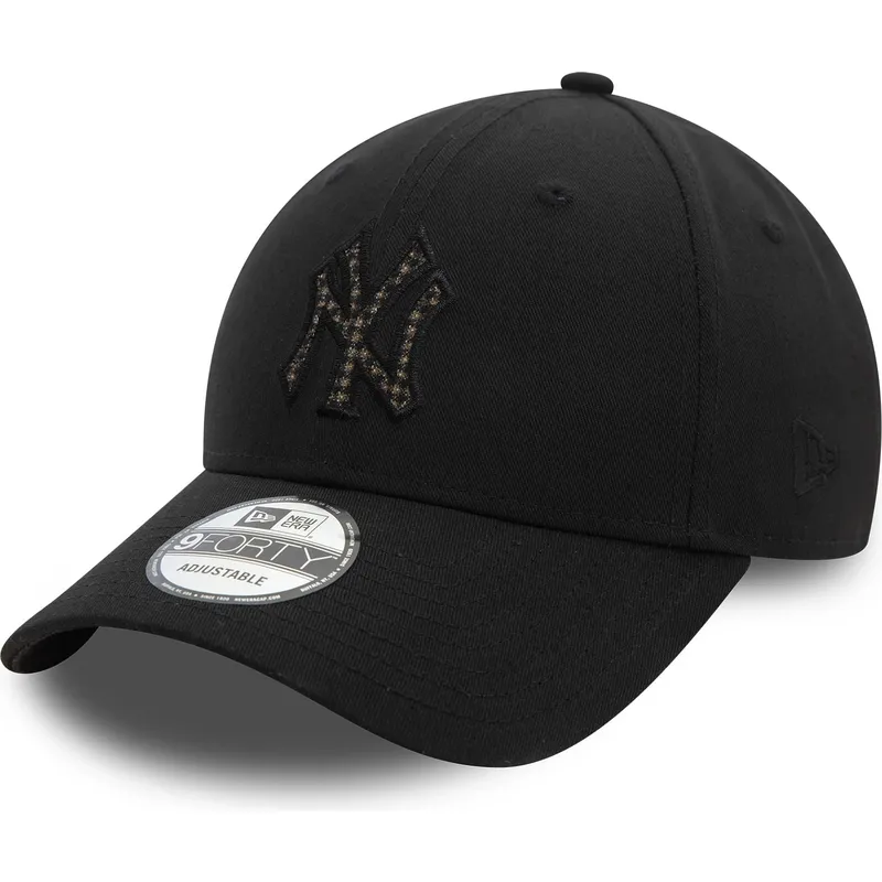 new-york-yankees-mlb-9forty-check-infill-justerbar-svart-bojd-keps-fran-new-era