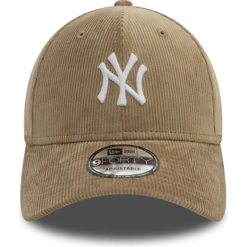 cappellino-con-visiera-curva-beige-regolabile-9forty-cord-di-new-york-yankees-mlb-di-new-era