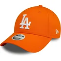 new-era-curved-brim-women-9forty-league-essential-los-angeles-dodgers-mlb-orange-adjustable-cap