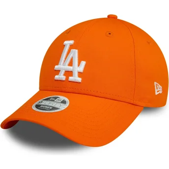 Casquette courbée orange ajustable pour femme 9FORTY League Essential Los Angeles Dodgers MLB New Era