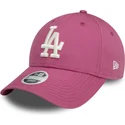 mutzen-gebogen-rosa-verstellbares-band-9forty-league-essential-der-los-angeles-dodgers-mlb-von-new-era
