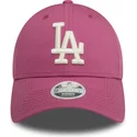 mutzen-gebogen-rosa-verstellbares-band-9forty-league-essential-der-los-angeles-dodgers-mlb-von-new-era