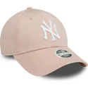 9forty-new-york-yankees-mlb-new-era-verstellbare-rosa-glitzer-damenkappe-mit-gebogenem-schirm