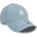 casquette-courbee-bleue-claire-ajustable-pour-femme-9forty-borg-new-york-yankees-mlb-new-era