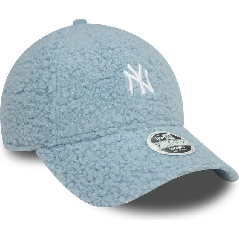 hellblaue-gebogene-verstellbare-damenkappe-9forty-borg-der-new-york-yankees-mlb-von-new-era
