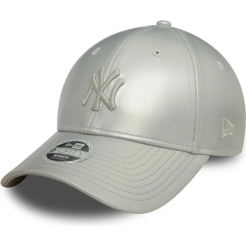 cappelli-curva-grigio-cinghia-regolabile-plateada-plateado-9forty-midi-pu-dei-new-york-yankees-mlb-di-new-era