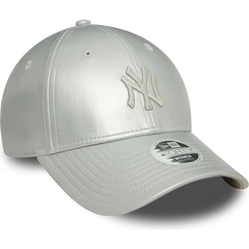 cappelli-curva-grigio-cinghia-regolabile-plateada-plateado-9forty-midi-pu-dei-new-york-yankees-mlb-di-new-era