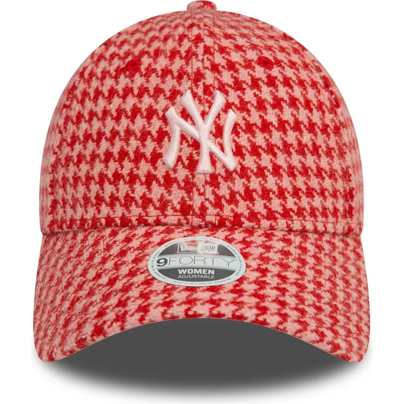 gorra-curva-rosa-ajustable-para-mujer-9forty-houndstooth-de-new-york-yankees-mlb-de-new-era