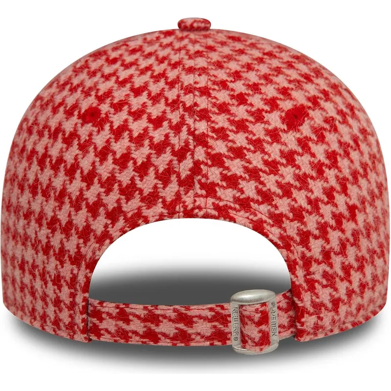 justerbar-rosa-kurvad-keps-for-dam-9forty-houndstooth-fran-new-york-yankees-mlb-av-new-era