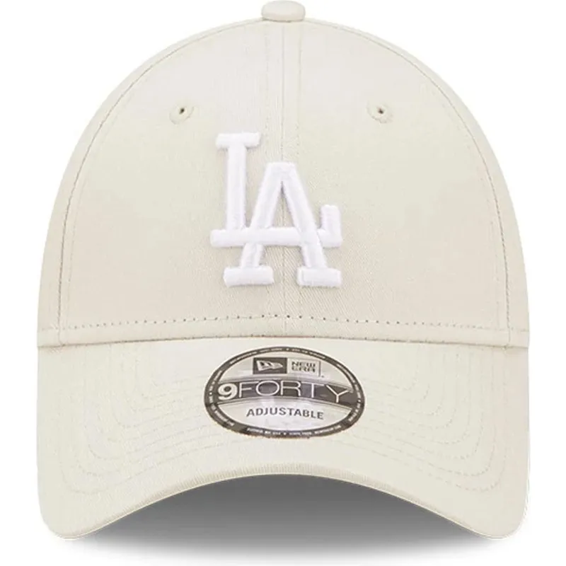 beige-bojd-justerbar-keps-9forty-league-essential-los-angeles-dodgers-mlb-fran-new-era