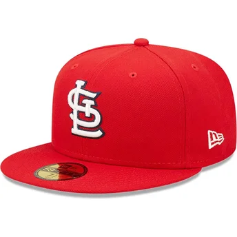 Cappello piatto rosso aderente 59FIFTY AC Perf dei St. Louis Cardinals MLB di New Era