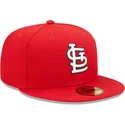 cappello-piatto-rosso-aderente-59fifty-ac-perf-dei-st-louis-cardinals-mlb-di-new-era