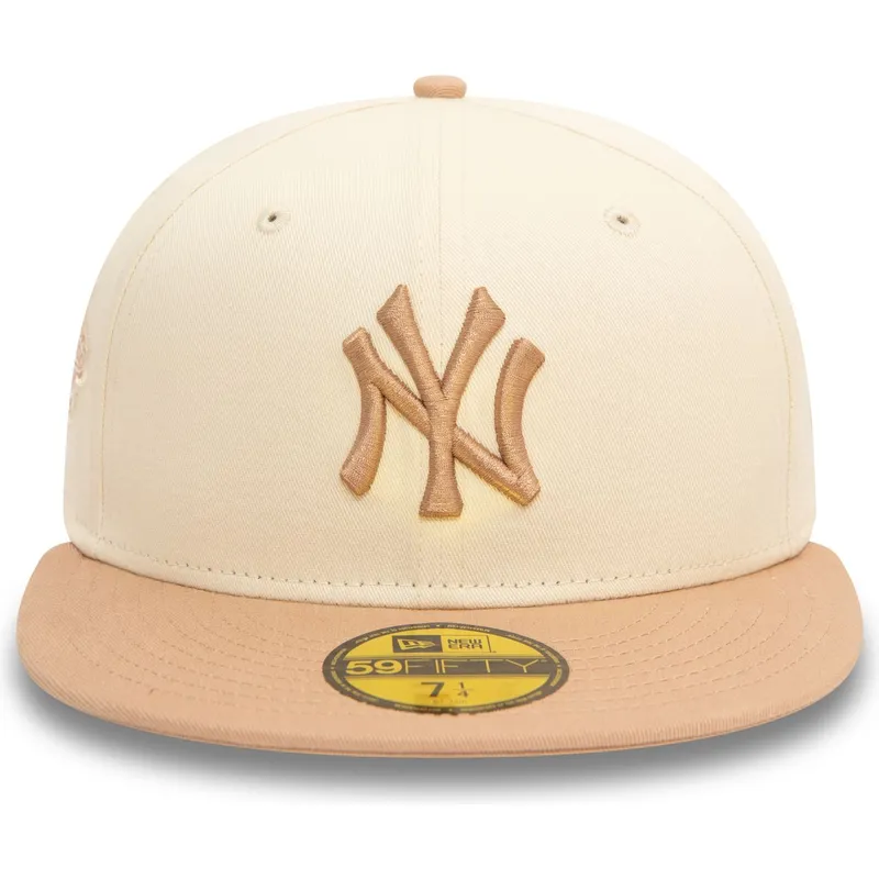 59fifty-new-york-yankees-mlb-side-patch-kappe-in-beige-und-braun-von-new-era